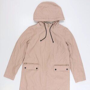 Zara Womens Pink Rain Coat Coat Size S Zip